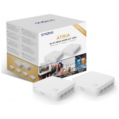Strong WI-FI MESH HOME KIT 1200 sistema Wi-Fi Mesh (Wi-Fi en malla) Doble banda (2,4 GHz / 5 GHz) Wi-Fi 5 (802.11ac) Blanco 3 Interno (Espera 4 dias)
